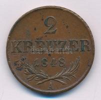 Ausztria 1848A 2kr Cu T:2  Austria 1848A 2 Kreuzer Cu C:XF  Krause KM#2188