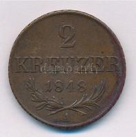 Ausztria 1848A 2kr Cu T:2 ü. Austria 1848A 2 Kreuzer Cu C:XF ding Krause KM#2188