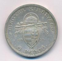 1938. 5P Ag "Szent István" T:1-,2 kis patina Hungary 1938. 5 Pengő Ag "Saint Stephen&...