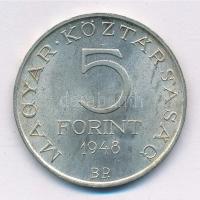 1948. 5Ft Ag "Petőfi" T:2- patina Adamo EM1