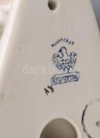 Aquincumi porcelán kisfiú nyúllal, kézzel festett, jelzett,hibátlan, m: 12 cm