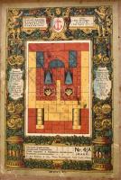 cca 1900 Richter-féle kőépítőszekrény horgonnyal, építő játék sérült papír dobozban