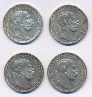 1912KB-1916KB 1K Ag "Ferenc József" (4xklf) T:1-,2 patina Adamo K5.1