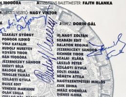 1992 Rudolf Nurejen, Szakály György, Bán Teodóra és Jezerniczky Sándor (1958-) táncosok aláírása bal...