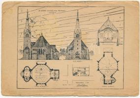 1950 Siófok, evangélikus templom előterve (szakadások / tears)