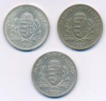 1937-1939. 1P Ag (3xklfl) T:1-,2 patina
Adamo P6