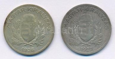 1926-1927. 1P Ag (2x) T:3 patina 
Adamo P6