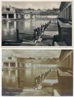 Eger, verseny uszoda - 2 db régi képeslap / 2 pre-1945 postcards