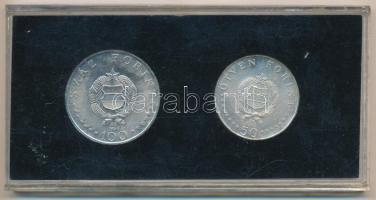 1968. 50Ft Ag + 100Ft Ag "Semmelweis pár" eredeti fekete "MNB" plasztik tokban T...