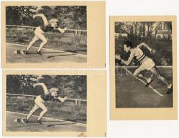 6 db MODERN sport motívum képeslap: futás mozgástanulmány (Gyarmati Olga) / 6 modern sport motive po...