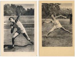 5 db MODERN sport motívum képeslap a Képzőművészeti Alap Kiadóvállalattól: magasugrás, rúdugrás, ger...