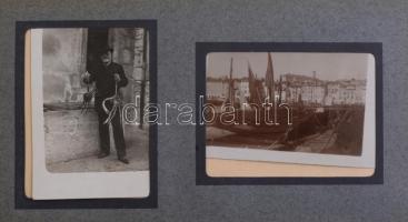 1925-1930 Családi fotóalbum, vászonkötéses album, néhol a képek hiányoznak, 8×11 és 9×6 cm-es fotókk...