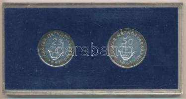 1961. 25Ft Ag + 50Ft Ag "Liszt pár", eredeti kék "MNB" plasztik tokban T:1- pati...