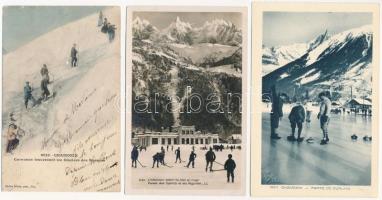 Chamonix - 19 pre-1945 postcards with winter sport motives
