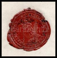 1855 Testimonium 15 kr C.M. okmánybélyeggel, viaszpecséttel