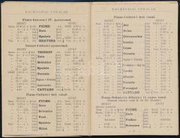 1902 Magyar-Horvát Tengeri Gőzhajózási Rt.  Menetrend. Érvényes 1902. November 1.-től további intézk...