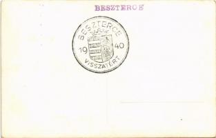 1940 Beszterce, Bistritz, Bistrita; utca, Minerva gyógyszertár / Farmacia / pharmacy. photo + "...