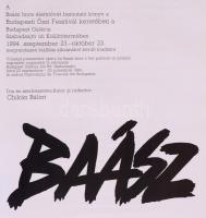 Chikán Bálint: Baász Imre (1941-1991.) Bp.,1994, Szabad Tér. Fekete-fehér és színes képekkel illusztrált. Kiadói kartonált papírkötés, kiadói papír védőborítóban.