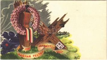 Magyar feltámadást! / Hungarian irredenta s: Bozó minicard (11,9 x 6,8 cm)