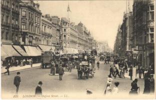 London, Oxford Street, horse-drawn omnibus, shops