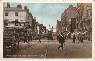 1912 Newcastle, Northumberland Street, Dunn & Co. Ltd., shops, tram (EK)