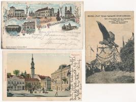 10 db RÉGI magyar város képeslap vegyes minőségben / 10 pre-1945 Hungarian town-view postcards in mi...