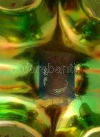 Zsolnay lovacska, eozin mázas, jelzett (tervező Nádor Judit), talpán kis máz kopás, m:14 cm, h:16 cm