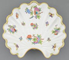 Herendi Viktória mintás óriás kagyló alakú kínáló tál, , asztalközép lábakkal. Kézzel festett, jelze...