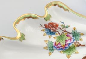 Herendi Viktória mintás óriás három részes kagyló kínáló tál, asztalközép. Kézzel festett, jelzett, ...