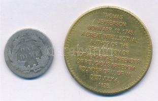 Amerikai Egyesült Államok 1891. 1d Ag "Seated Liberty" + DN "Thomas Jefferson - az Eg...