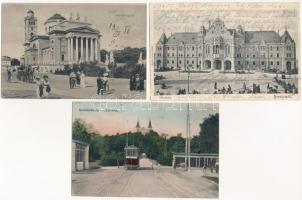 5 db RÉGI magyar város képeslap vegyes minőségben / 5 pre-1945 Hungarian town-view postcards in mixed quality