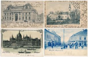 4 db RÉGI magyar város képeslap vegyes minőségben / 4 pre-1905 Hungarian town-view postcards in mixed quality