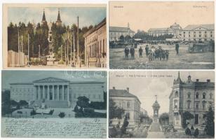 4 db RÉGI magyar város képeslap vegyes minőségben / 4 pre-1945 Hungarian town-view postcards in mixed quality