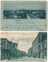 4 db RÉGI magyar város képeslap vegyes minőségben / 4 pre-1945 Hungarian town-view postcards in mixed quality