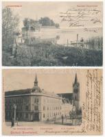 4 db RÉGI magyar város képeslap vegyes minőségben / 4 pre-1945 Hungarian town-view postcards in mixed quality