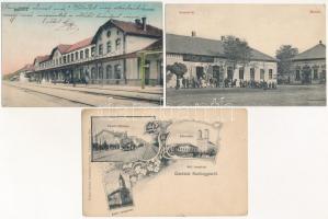 3 db RÉGI magyar város képeslap vegyes minőségben / 3 pre-1945 Hungarian town-view postcards in mixed quality