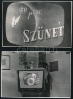 1960 Tévéadást megörökítő fotósorozat, 8 db fotó, 9×6 cm