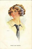 Sweet and Twenty. Lady art postcard. Bellge Co. "New World Girl" Nr. 4. (fa)