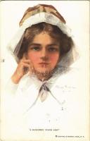 1912 "A Hundred Years Ago" Lady art postcard. Reinthal & Newman Pubs. No. 207. s: Philip Boileau (EK)