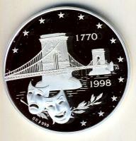 1998. "Német Színház Budapest" Ag emlékérem, 1oz (31,103g) T:PP HUNGARIKA!