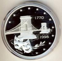 1998. "Német Színház Budapest" Ag emlékérem, 1oz (31,103g) T:PP HUNGARIKA!