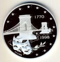 1998. "Német Színház Budapest" Ag emlékérem, 1oz (31,103g) T:PP HUNGARIKA!