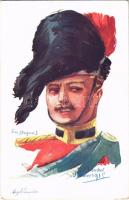 Highlander. French military art postcard. Visé Paris No. 6. s: Em. Dupuis (EK)