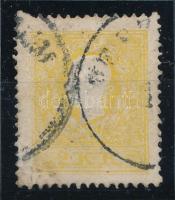2kr II. yellow, missing perf on above, 2kr II. tipus sárga, felül kihagyott fog "VESZ(PR)IM"  Certificate: Strakosch