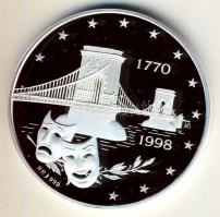 1998. "Német Színház Budapest" Ag emlékérem, 1oz (31,103g) T:PP HUNGARIKA!