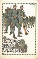 34-es Vilmos Bakák Vasdandár. Gimes Lajos főhadnagy alkotása / WWI Austro-Hungarian K.u.K. military art postcard, 34th Infantry Regiment s: Gimes Lajos (EK)