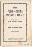TÉBE Pengő - Korona átszámítási táblázat. Összeállította: Rajna Zsigmond és Lord Pál. Tébe Kiadóvállalata, Budapest, 1925.