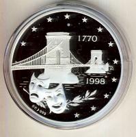 1998. "Német Színház Budapest" Ag emlékérem, 1oz (31,103g) T:PP HUNGARIKA!
