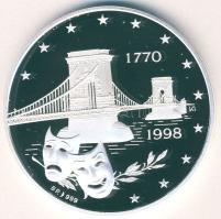 1998. "Német Színház Budapest" Ag emlékérem, 1oz (31,103g) T:PP HUNGARIKA!