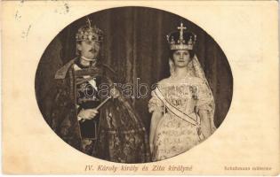 1918 IV. Károly király és Zita királyné. Schuhmann műterme. Hadsegélyező Hivatal kiadványa / Charles I of Austria and Queen Zita (fl)